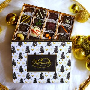 16 käsitöökommiga kuusketega karp